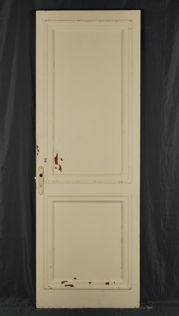 Standard Doors - Vintage Two Panel White Wood Privacy Door 82.875 x 29 in.