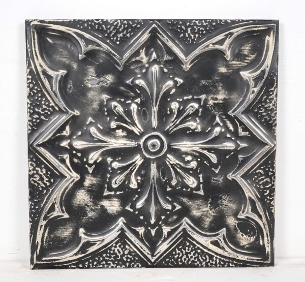 Tin Panels - Handcrafted Gothic Fleur de Lis Black Replica Tin Panel
