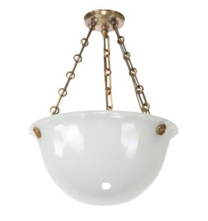Up Lights - Restored Modern White Fluted Milk Glass Dish Pendant Light