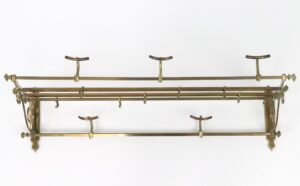 Video of Vintage Brass Train Coat & Hat Train Luggage Rack.