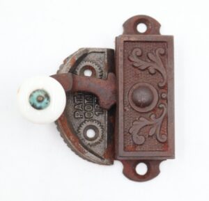 Window Hardware - Antique 1870s Victorian Cast Iron Sash Window Lock