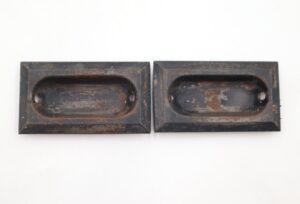 Window Hardware - Pair of Vintage 3.25 in. Black Steel Window Sash Lifts