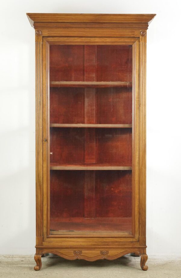 Armoires & Vitrines - Vintage European Beveled Glass Wood Vitrine