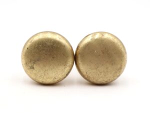 Cabinet & Furniture Knobs - Pair of Vintage 1.125 in. Brass Cabinet Drawer Knobs