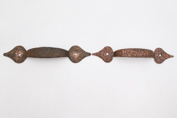 Cabinet & Furniture Pulls - Pair of 5.25 in. Colonial Hammered Steel Drawer Cabinet Pulls