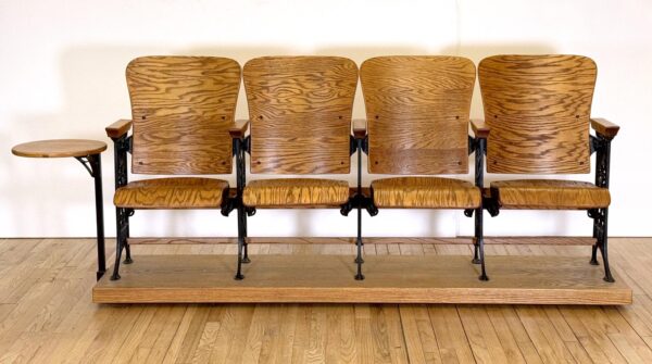 Commercial Furniture - Late 19th Century Restored Four Oak Auditorium Seats
