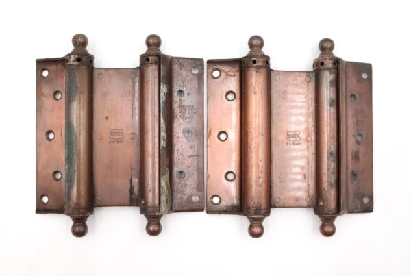 Door Hinges - Pair of Vintage 6 x 6.75 in. Steel Bommer Double Action Door Hinges