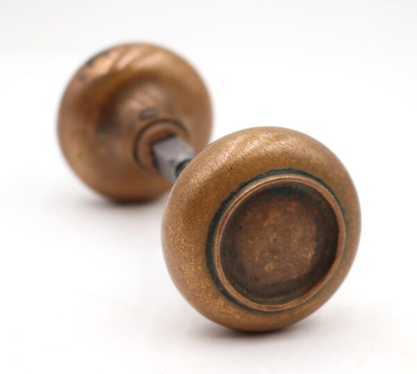 Door Knobs - Pair of Reclaimed Concentric Brass Passage Door Knobs