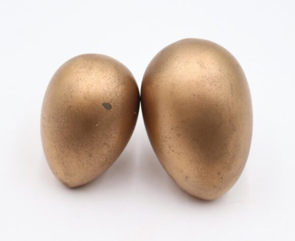 Door Knobs - Pair of Vintage Bronze Egg Shaped Entry Door Knobs