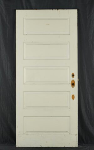 Entry Doors - Vintage Five Horizontal Panel Wood Entry Door 35.875 x 79.625 in.