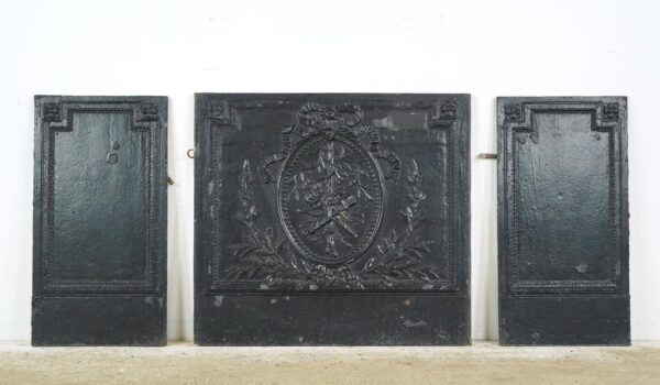 Fireplace Accessories - French The Plaza Hotel Black Cast Iron Fireback Set