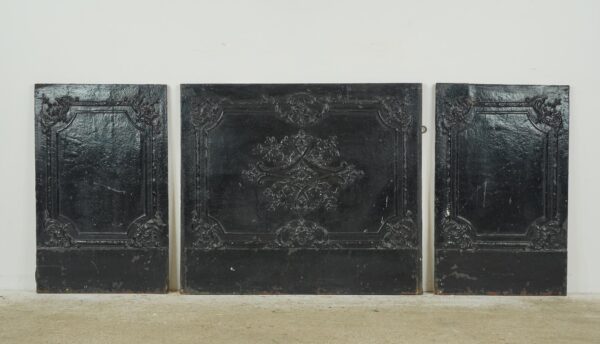 Fireplace Accessories - The Plaza Hotel French Style Black Cast Iron Fireback Set