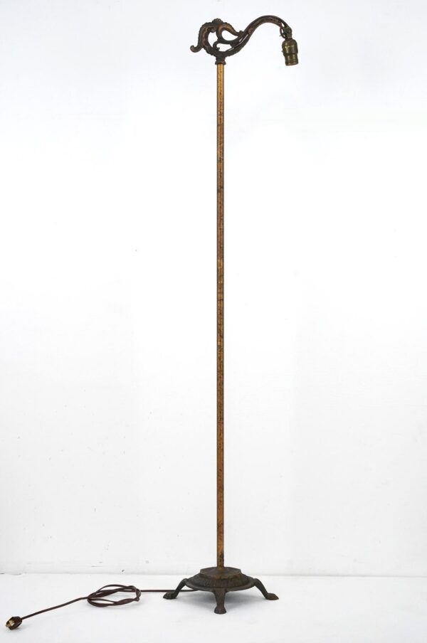 Floor Lamps - Restored Art Nouveau Brass Bridge Floor Lamp