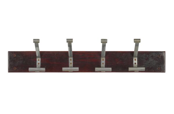 Racks - Vintage European 33.5 in. Four Hook Wood Wall Rack