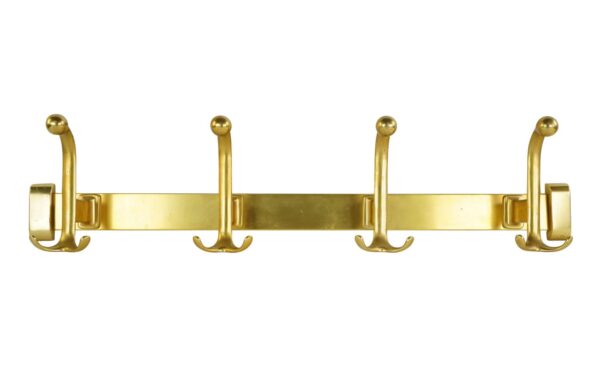 Racks - Vintage European Aluminum Four Hook Wall Rack