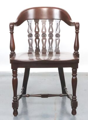 Seating - Antique Marble & Shattuck Chair Co. Walnut Bankers Arm Chair