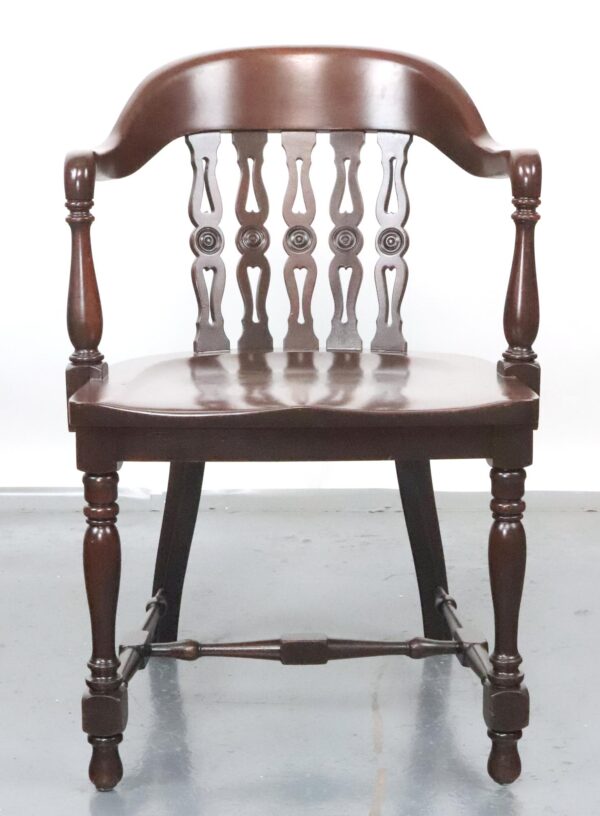 Seating - Antique Marble & Shattuck Chair Co. Walnut Bankers Arm Chair