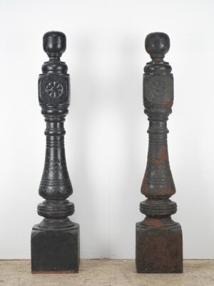 Staircase Elements - Pair of Antique Victorian 48 in. Cast Iron Newel Posts