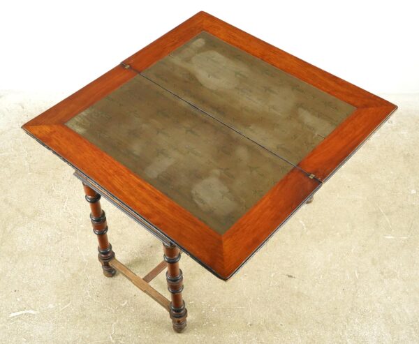 Antique Furniture - Vintage European Wooden Bridge Game Table