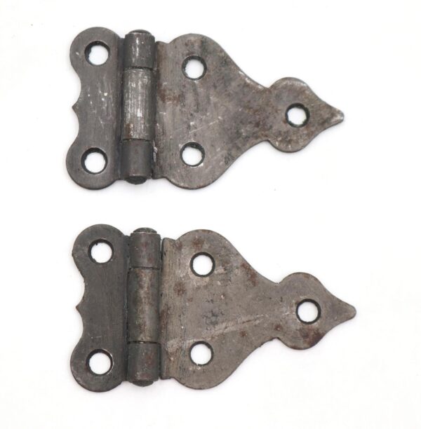 Cabinet & Furniture Hinges - Pair of Antique 2.5 x 1.5 in. Steel Cabinet Hinges