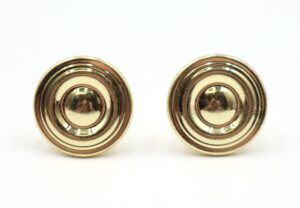 Cabinet & Furniture Knobs - Pair of Vintage 1.25 in. Polished Brass Drawer Cabinet Knobs