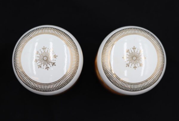 Door Knob Sets - Vintage Gold Snowflake Porcelain & Brass Dummy Door Knob Set