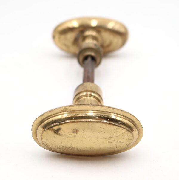 Door Knobs - Pair of Reclaimed Cast Brass Oval Entry Door Knobs