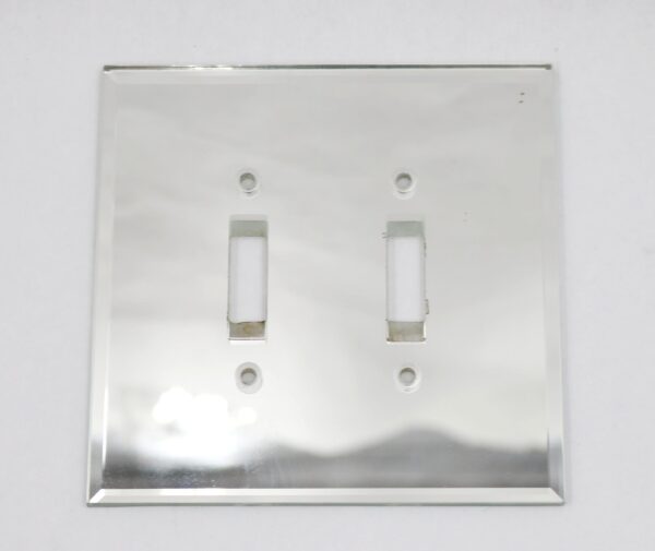 Lighting & Electrical Hardware - Beveled Mirror Two Gang Light Switch Plate