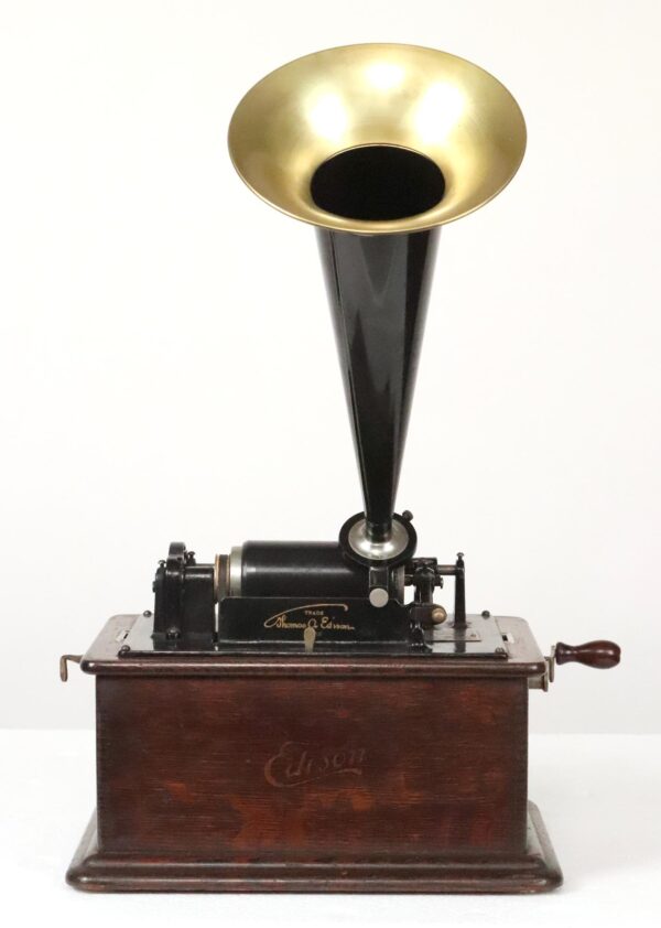 Musical Instruments & Players - Antique 1905 Edison Standard Oak Phonograph with Lid