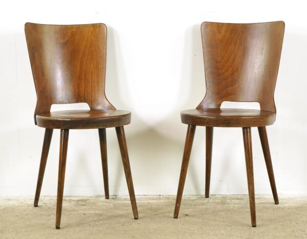 Seating - Pair of 1960s Mid Century Bentwood Dove Baumann Dining Chairs
