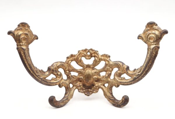 Single Hooks - Brass Plated Cast Iron Antique Victorian Hall Tree Hook