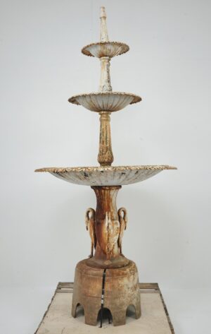 Statues & Fountains - Antique 1870s Three Tier J.W. Fiske Cast Iron Garden Fountain