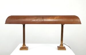 Table Lamps - Restored 1910s I.P. Frink Industrial Copper Brass Bank Desk Lamp