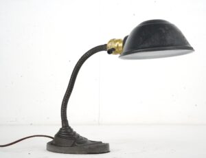 Table Lamps - Vintage 1903s Art Deco Steel Gooseneck Desk Lamp