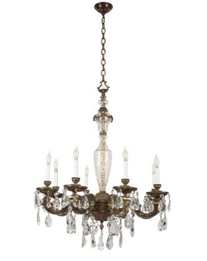 Video of Restored 1930s Victorian Crystal & Bronze Chandelier.