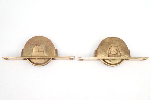 Window Hardware - Pair of Polished Brass Window Sash Pulleys