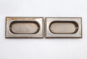 Window Hardware - Pair of Vintage 3 in. Nickel Plated Brass Window Sash Lifts