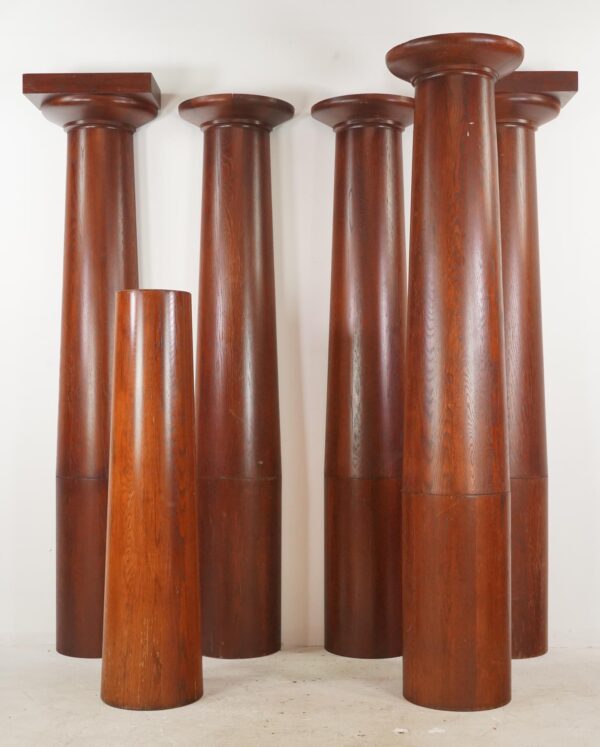 Columns & Pilasters - Set of Antique Roman Tuscan Wooden Pilasters & Columns