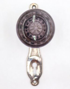 Door Knob Sets - Antique Round Art Deco Purple Glass Dummy Door Knob Set