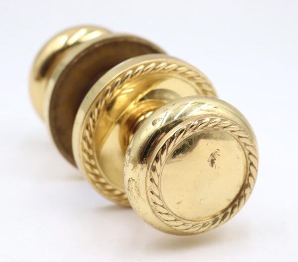Door Knob Sets - Reclaimed Traditional Cast Brass Rope Door Knob Set