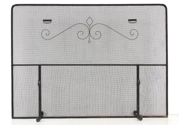 Fireplace Accessories - Antique Wrought Iron Steel Mesh Fireplace Screen 66 x 48.25 in.