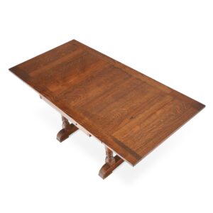 Kitchen & Dining - Vintage Rectangular Oak Dining Table with Two Leaves