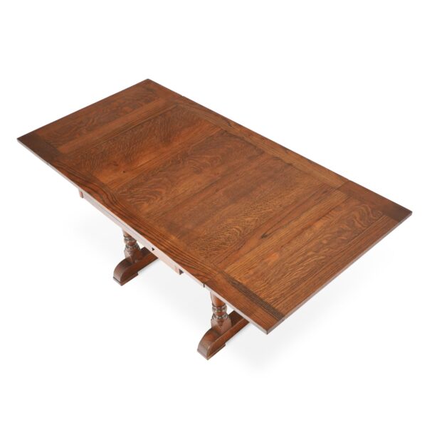 Kitchen & Dining - Vintage Rectangular Oak Dining Table with Two Leaves