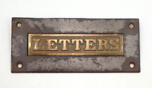 Mail Hardware - Vintage Cast Iron & Brass Spring Loaded Mail Slot