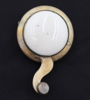 Other Hardware - Vintage Brushed Brass & White Ceramic Call Bell Lever