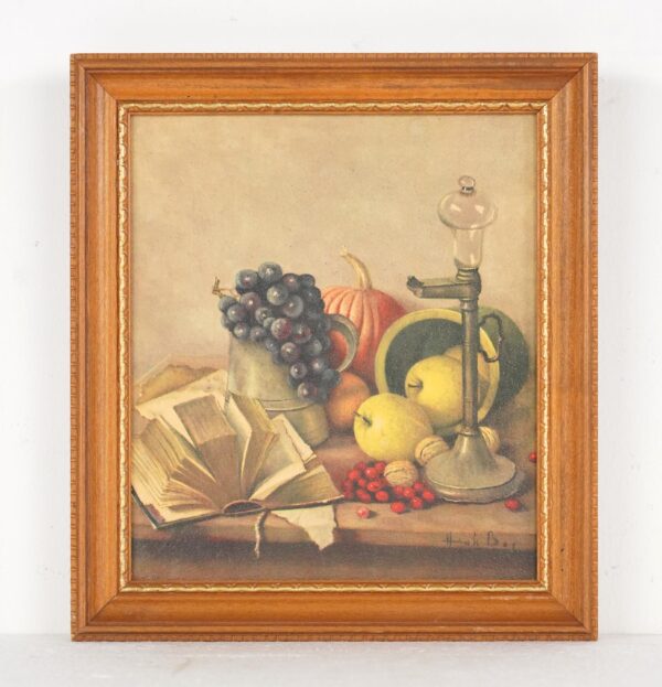 Prints - Vintage Henk Bos Still Life Wood Framed Print