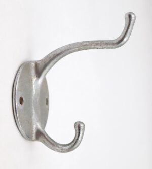 Single Hooks - Vintage Brushed Aluminum Double Arm Wall Hook