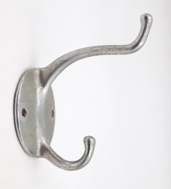 Single Hooks - Vintage Brushed Aluminum Double Arm Wall Hook