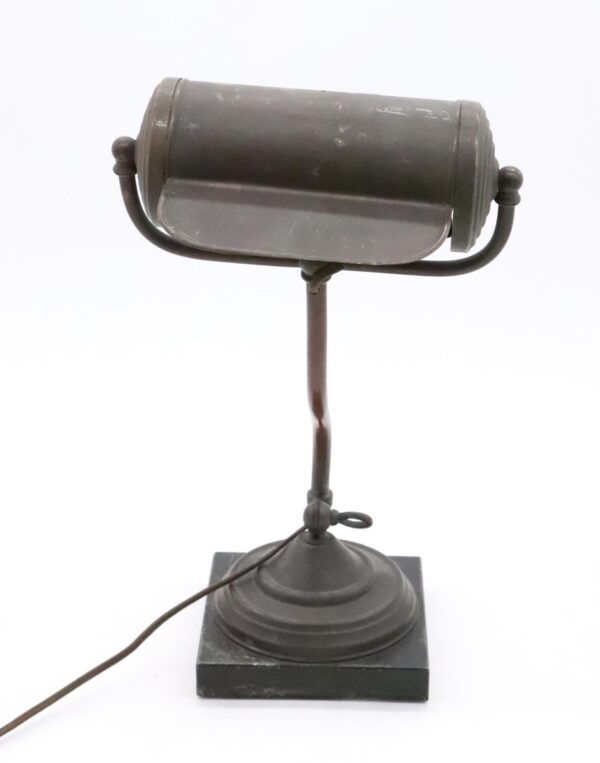 Table Lamps - Vintage Industrial Elongated Brass Banker's Desk Lamp