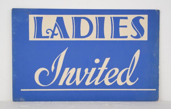 Vintage Signs - Vintage Ladies Invited Cardboard Retail Wall Sign
